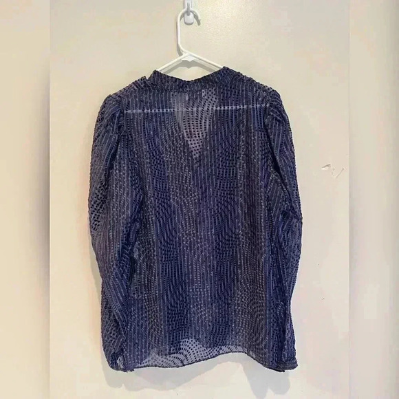 TANYA TAYLOR Rebecca Split Neck Clip Dot Blouse New With Tag - Picture 3 of 8